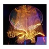 Round Optical Fiber Chandelier Crystal Light - 8 Colors...